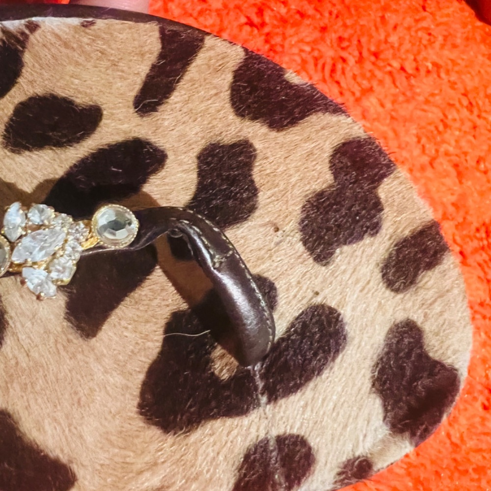 Beautiful Giuseppe Zanotti Vicini thong sandals crystals calf hair Size 39.5 - Picture 8 of 8